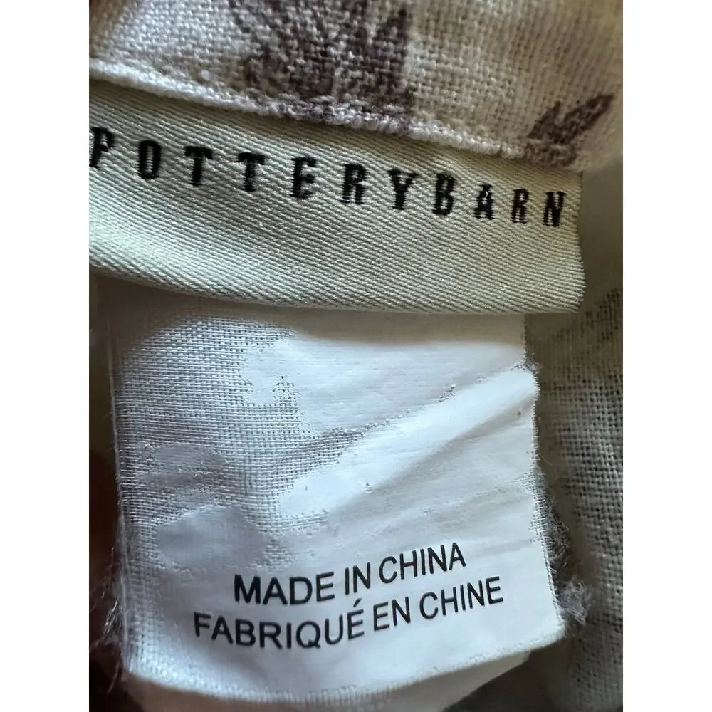 Pottery Barn purple Matine ShamToile Floral Linen French Country Standard